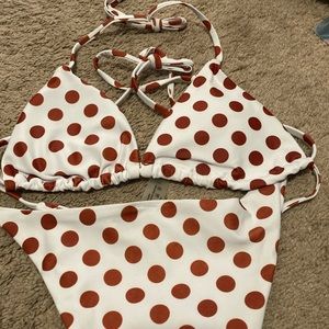 Brand new red polka dot bikini